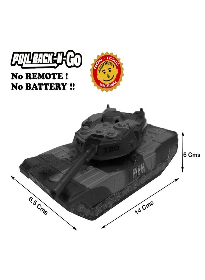 Shinsei Battle Tank T-20 Maintenance Free Pullback Spring Action Race Toy Gift for Boys 3+ Years. Strong ABS Plastic, NO Sharp Edges, BIS Certified. Pack of 1, Color Brown - Image 3